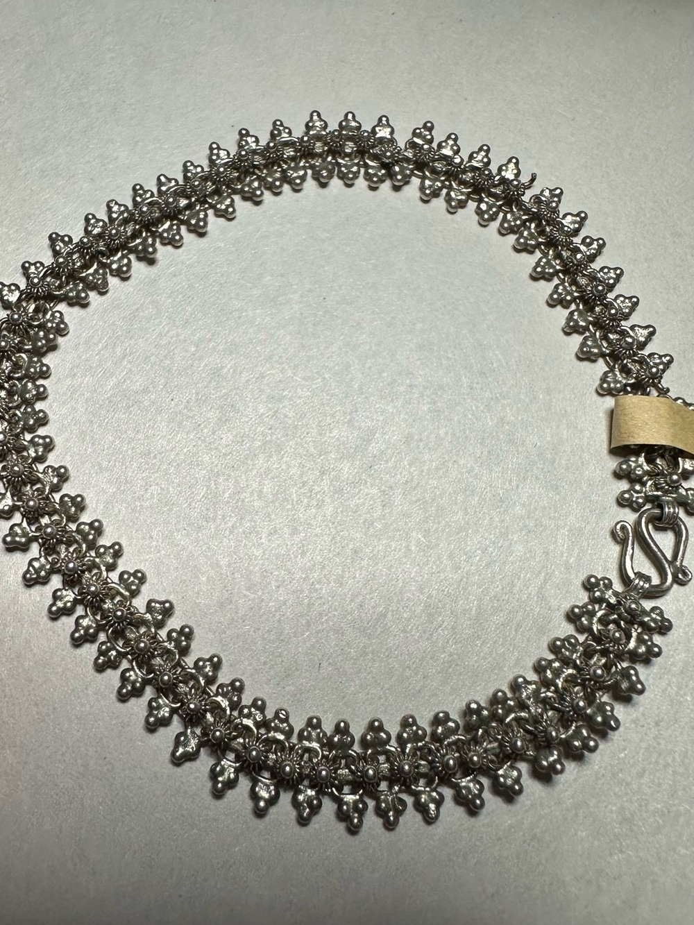 Delicate Silver Floral Link Necklace - Women's Jewelry